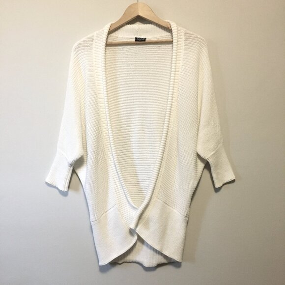 Point Zero White Knit Bat Sleeve Open Cardigan - Picture 1 of 16